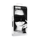 OUCH! Black & White Satin Curvy Eye Mask - Black Eye Restraint-OU683BLK