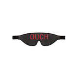 OUCH! Black & White Bonded Leather Eye-Mask Ouch - Black Eye Restraint-OU688BLK