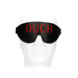 OUCH! Black & White Bonded Leather Eye-Mask Ouch - Black Eye Restraint-OU688BLK