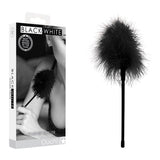 OUCH! Black & White Feather Tickler - Black Feather Crop-OU694BLK