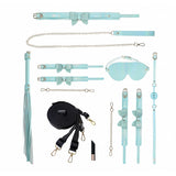 OUCH! Paris Collection - Kit with Bag - Baby Blue Bondage Set with Bag - 8 Piece Kit-OU988BLU