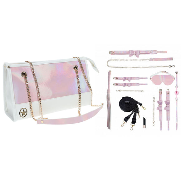 OUCH! Paris Collection - Kit with Bag - Pink Bondage Set with Bag - 8 Piece Kit-OU988PNK