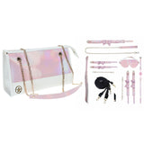 OUCH! Paris Collection - Kit with Bag - Pink Bondage Set with Bag - 8 Piece Kit-OU988PNK