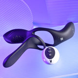 Playboy Pleasure The 3 Way - Black USB Rechargeable Vibrating Cock Ring with Wireless Remote-PB-RS-1287-2