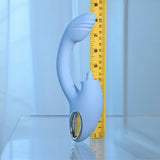 Playboy Pleasure SAPPHIRE SKY - Blue 21.6 cm USB Rechargeable Vibrator with Double Tongue Stimulator-PB-RS-4509-2