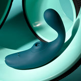 Playboy Pleasure CHARMER - Blue USB Rechargeable Vibrator with Clitoral Suction-PB-RS-4691-2