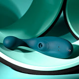 Playboy Pleasure CHARMER - Blue USB Rechargeable Vibrator with Clitoral Suction-PB-RS-4691-2