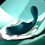 Playboy Pleasure CHARMER - Blue USB Rechargeable Vibrator with Clitoral Suction-PB-RS-4691-2