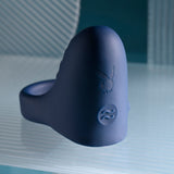 Playboy Pleasure PLEASURE POINT - Blue USB Rechargeable Vibrating Cock Ring-PB-RS-5308-2