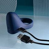 Playboy Pleasure PLEASURE POINT - Blue USB Rechargeable Vibrating Cock Ring-PB-RS-5308-2