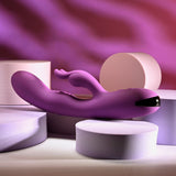 Playboy Pleasure BUSY BUNNY - Purple 22.6 cm USB Rechargeable Rabbit Vibrator with Tapping Shaft-PB-RS-5636-2