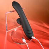 Playboy Pleasure AUREUS - Black 22.7 cm USB Rechargeable Rabbit Vibrator with Internal Flicker-PB-RS-5919-2