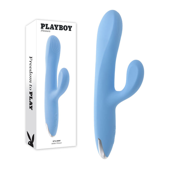 Playboy Pleasure UP AND AWAY - Blue 26.7 cm USB Rechargeable Rabbit Vibrator-PB-RS-6237-2