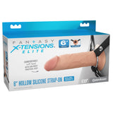 FX Elite 6 Silicone Hollow Strap-On - Flesh - Flesh 15.2 cm Hollow Strap-On-PD4158-21