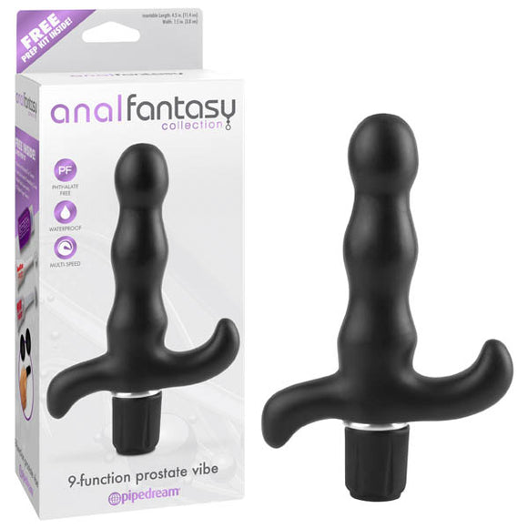 Anal Fantasy Collection 9-function Prostate Vibe - Black 11.4 cm (4.5) Vibrating Prostate Massager-PD4635-23