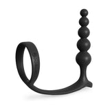 Anal Fantasy Collection Ass-Gasm Cockring Anal Beads - Black Cock Ring with Anal Plug-PD4696-23