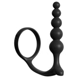 Anal Fantasy Collection Ass-Gasm Cockring Anal Beads - Black Cock Ring with Anal Plug-PD4696-23