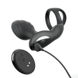 Anal Fantasy Elite Ass-Gasm Gyro-Milk Pro - Black USB Rechargeable Gyrating Butt Plug with Cock Ring