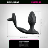 Anal Fantasy Elite Ass-Gasm Gyro-Milk Pro - Black USB Rechargeable Gyrating Butt Plug with Cock Ring