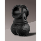 King Cock Elite The Crown Jewels Vibrating Silicone Balls - Black USB Rechargeable Vibrating Cock Ring-PD5780-23