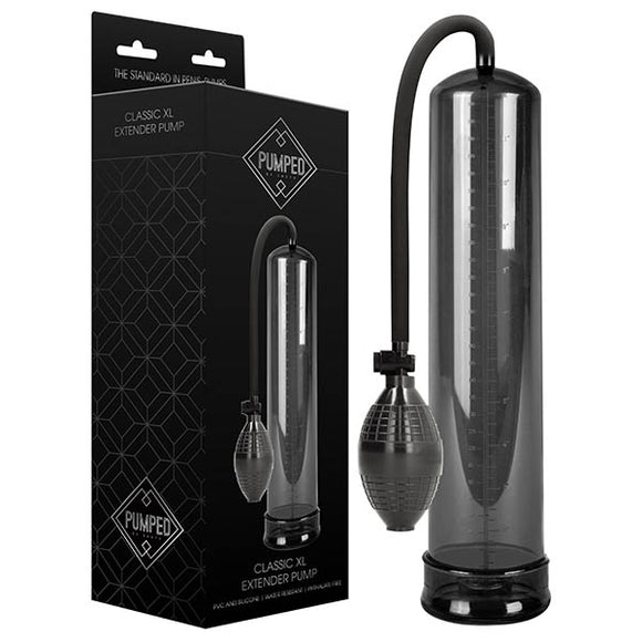 Pumped Classic XL Extender Pump - Black Large Sized Penis Pump-PMP005BLK
