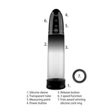 Pumped Automatic Rechargeable Luv Pump - Black USB Rechargeable Powered Penis Pump-PMP044BLK