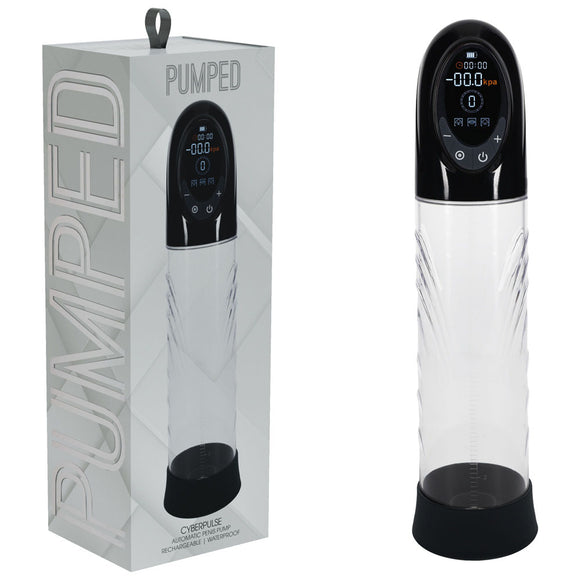 PUMPED CyberPulse Automatic Penis Pump - Black - Black/Clear USB Rechargeable Auto Penis Pump-PMP060BLK