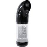 PUMPED Strokemate - Black/Clear USB Rechargeable Sucking Rotating and Thrusting Auto Masturbator-PMP063BLK