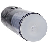 PUMPED Vortex - Gunmetal - Gunmetal Grey/Clear USB Rechargeable Sucking Rotating and Thrusting Auto Masturbator-PMP064GUN