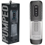 PUMPED Vortex - Gunmetal - Gunmetal Grey/Clear USB Rechargeable Sucking Rotating and Thrusting Auto Masturbator-PMP064GUN