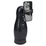 PUMPED Virtuo - Gunmetal - Gunmetal Grey/Clear USB Rechargeable Sucking And Vibrating Auto Masturbator-PMP065GUN
