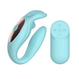 Passion Play Rabbit Couple Vibe with Remote Controller - Blue USB Rechargeable Couples Vibrator with Wireless Remote