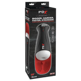 PDX Elite Fap-O-Matic Pro XL - White/Red - White USB Rechargeable Auto Stroker-RD554-20