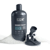 PDX Plus Shower Therapy - Soothing Scrub - Flesh - Flesh Discreet Vagina Stroker with Suction Base-RD622-21