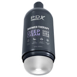 PDX Plus Shower Therapy - Deep Cream - Frosted - Clear Discreet Stroker with Suction Base-RD623-20