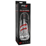 PDX Elite Mega-Bator Pro - Clear USB Rechargeable Vibrating & Spinning Auto Stroker