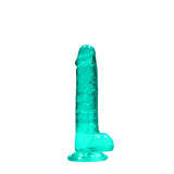 REALROCK 7 Realistic Dildo With Balls - Turquoise 17.8 cm Dong-REA091TUR