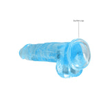 REALROCK 8 Realistic Dildo With Balls - Blue 20.3 cm Dong-REA092BLU