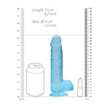 REALROCK 8 Realistic Dildo With Balls - Blue 20.3 cm Dong-REA092BLU