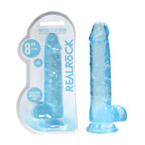 REALROCK 8 Realistic Dildo With Balls - Blue 20.3 cm Dong-REA092BLU