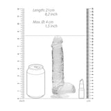 REALROCK 8 Realistic Dildo With Balls - Clear 20.3 cm Dong-REA092TRA