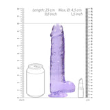 RealRock 9'' Realistic Dildo With Balls - Purple 22.9 cm Dong