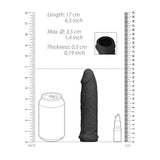 REALROCK 6'' Realistic Penis Sleeve - Black - Black 15.2 cm Penis Extension Sleeve