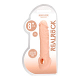 REALROCK 8 Realistic Penis Extender with Rings - Flesh 20.3 cm Penis Extension Sleeve-REA106FLE