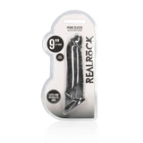REALROCK 9'' Realistic Penis Extender with Rings - Black - Black 22.9 cm Penis Extension Sleeve