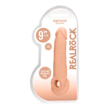 REALROCK 9'' Realistic Penis Extender with Rings - Flesh 22.9 cm Penis Extension Sleeve