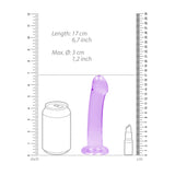 REALROCK Non Realistic Dildo With Suction Cup - 17 cm - Purple 17 cm Dong