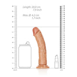 REALROCK Realistic Regular Curved Dildo with Suction Cup - 18 cm - Tan 18 cm (7'') Dong