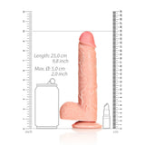 REALROCK Straight Realistic Dildo with Balls - 23 cm - Flesh 23 cm (9'') Dong