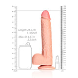 REALROCK Straight Realistic Dildo with Balls - 25.5 cm - Flesh 25.5 cm (10'') Dong